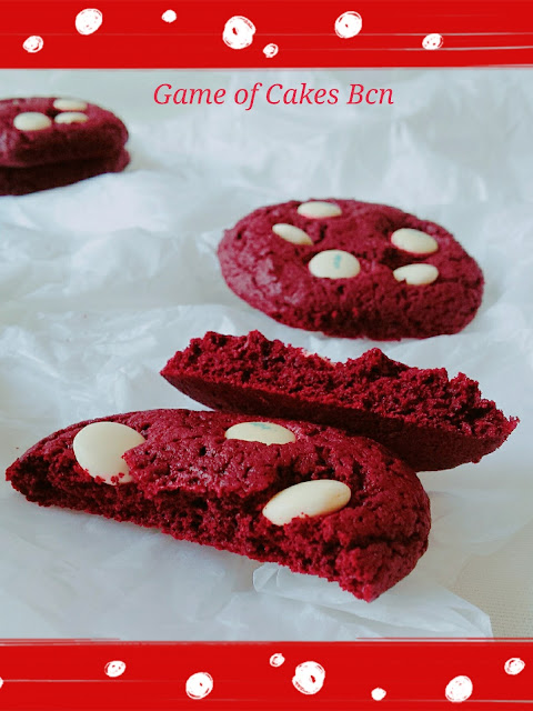 Galletas Red Velvet Cookies con Lacasitos White
