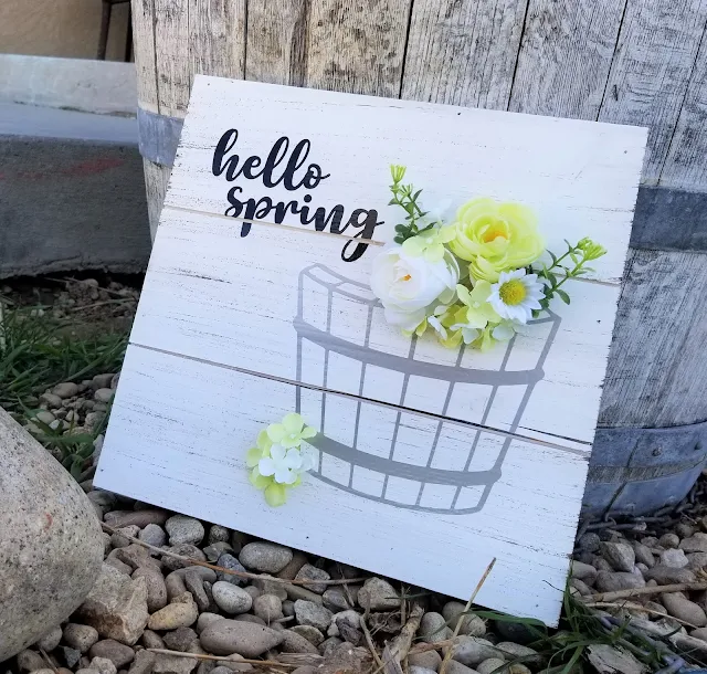 Hello Spring Vinyl Decor with Free SVG File