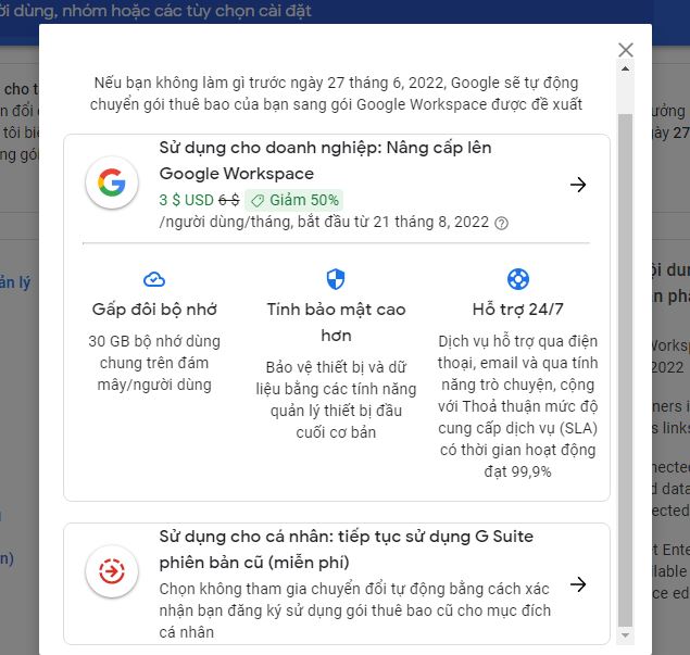 personal use: stay on no-cost Legacy G Suite