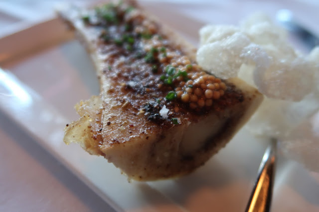 A close up of the Roasted Bone Marrow from One Market Restaurant. 