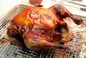 Smoke-brined oven-roasted barbecue chicken