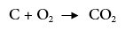 احتراق الكربون في غاز الأكسجين يُنتج ثاني أكسيد الكربون