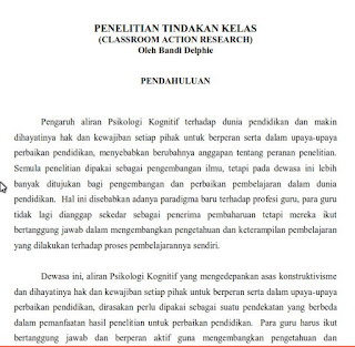 Rangkuman Materi PTK ( Penelitian Tindakan Kelas )