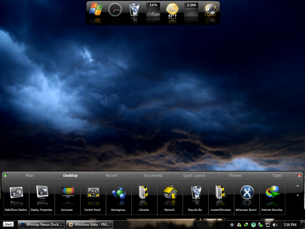 Screenshot Winstep Nexus Dock. Capturas de pantalla.