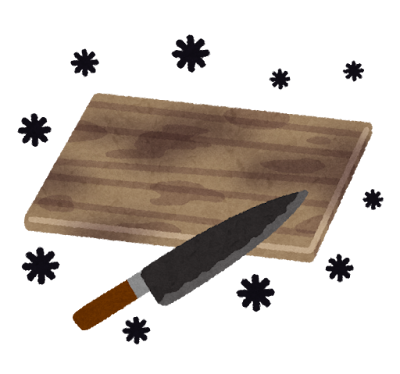 汚いまな板のイラスト