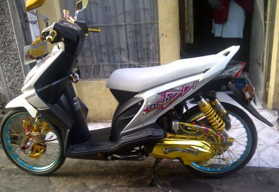 Modif Honda  beat  Putih 2011 full variasi  CAKEP Oto Trendz