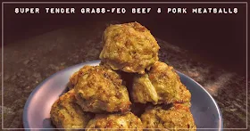 Tender Grass-Fed Beef & Pork Baked Meatballs | www.therisingspoon.com