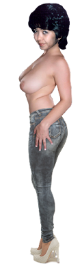 Topless girl with big tits PNG clipart