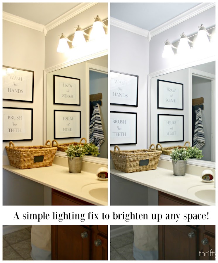 Daylight LED bulbs in bathroom