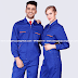 Đồng phục công nhân màu xanh phối cam