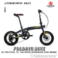 Sepeda Lipat Pacific 2980RX 8.0 1x8-HD 16 Inci x 1.50 Inci Hi-Ten Steel 1 x 8 Speed Hydraulic Disc Brake Folding Bike Remaja Dewasa