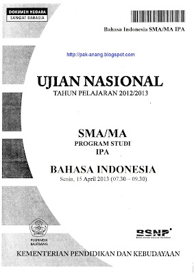 Naskah Soal Un Bahasa Indonesia Sma 2013 Paket 1