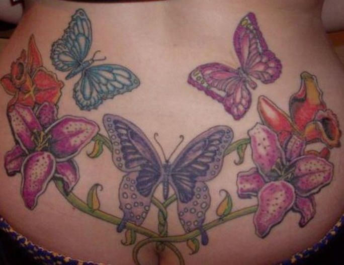 Special Lower Back Tattoo Design