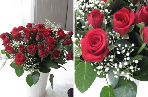 montasje av nydelig blomster jeg fikk i bursdagsgave