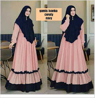 Model Baju Gamis Pesta Ivanka Syar'i Bahan Ceruti