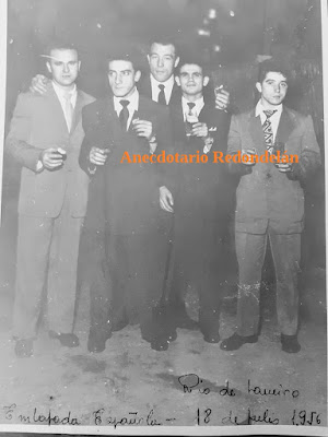 1956 Río de Janeiro. Severo Rivas “Pedales”, Benedicto Fogeteiro, BernardoTojeiro "Gecho" e Ramón Pérez “Moncho Bola”. Cedida por Ramón.