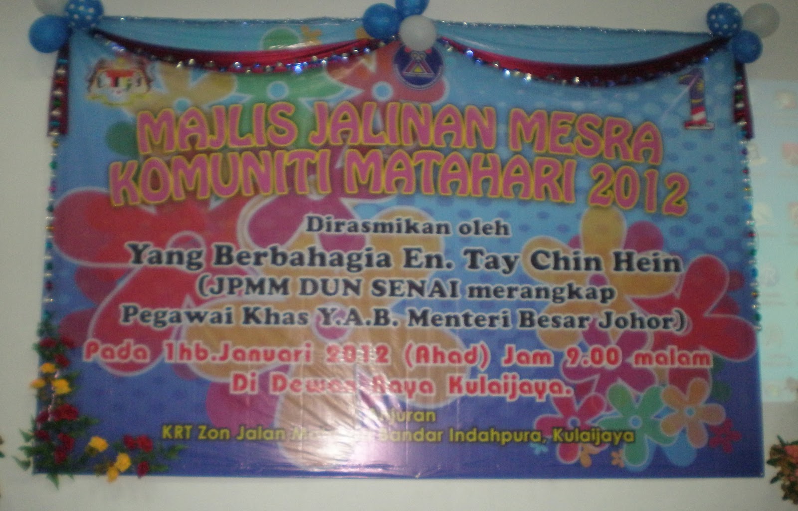 *: Majlis Jalinan Mesra Komuniti Matahari Tahun 2012: KRT 