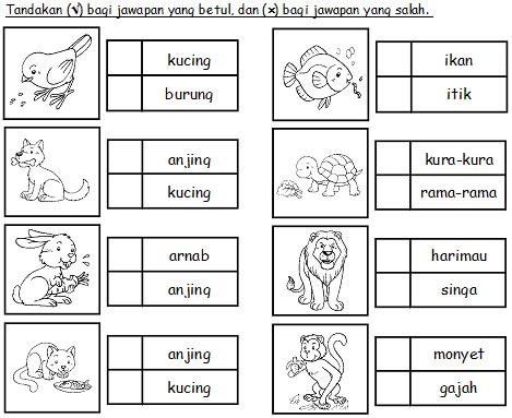 BAHASA MALAYSIA PRASEKOLAH: Latihan Haiwan Jinak