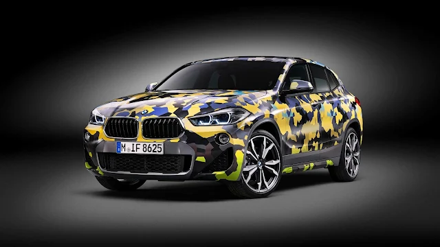 Papel de parede grátis Carro BMW X2 Digital Camo para PC, Notebook, iPhone, Android e Tablet.