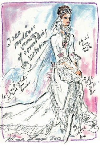 kate middleton wedding dress designer sketches. Victorian wedding dress,