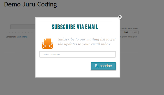 cara membuat email subscribtion pop-up