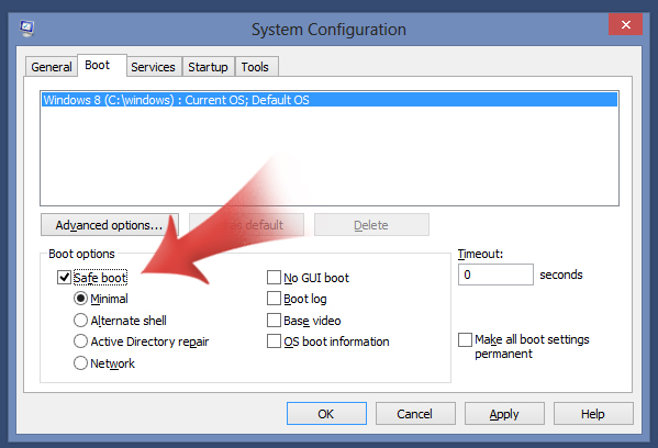 Safe Mode in Windows 8