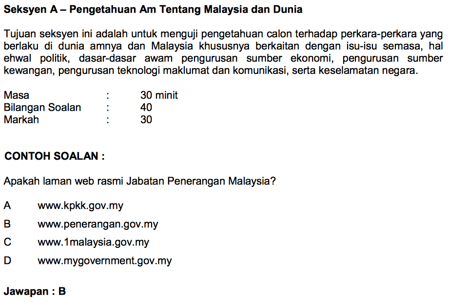 Contoh Soalan Bahasa Inggeris Penolong Pegawai Tadbir N29 