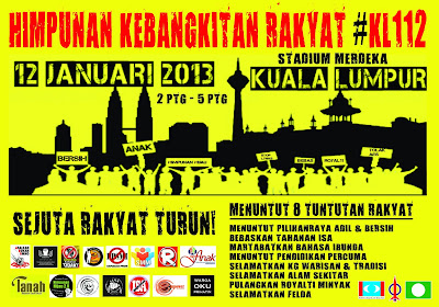 Gambar Sekitar HKR KL112 Himpunan Kebangkitan Rakyat 12 Januari 2013 