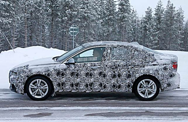 BMW 1 Series sedan spied testing in snow