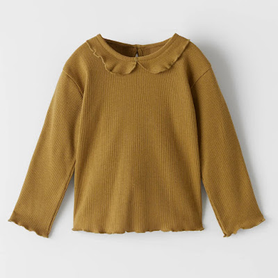 Girls Ruffled Ribbed Shirt from Zara Kids