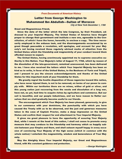 sultan of morocco, letter from washington, moorish american history