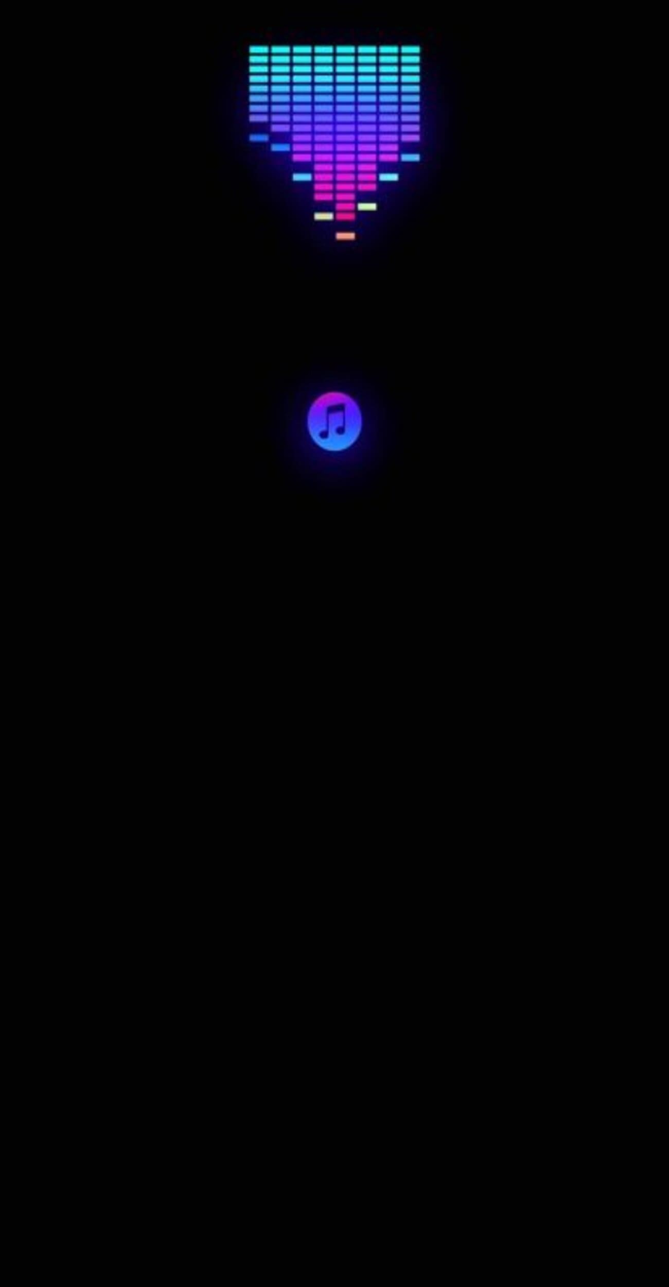 خلفية ايفون سوداء مع شعار امواج صوتية ملونة فخمه بدقة HD