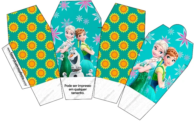 Frozen Fever Party Free Printable Chinese Take Away Box. 