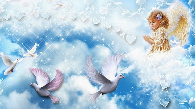 Angels and doves wallpaper