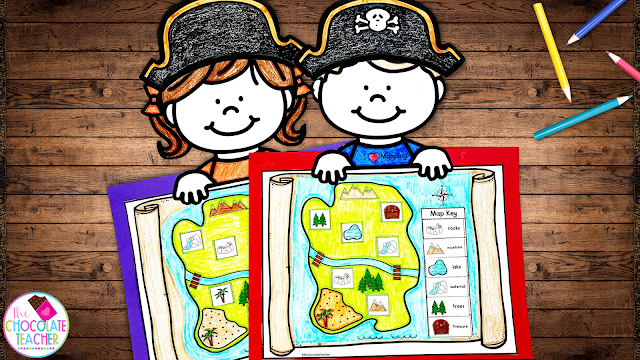 Your students will love creating this fun pirate themed craft as they practice map skills.