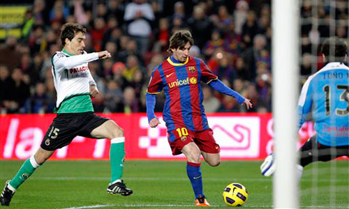 Messi, Barcelona - Racing Santander