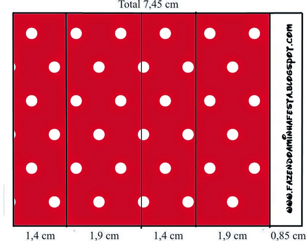 Etiquetas de Rojo, Negro y Lunares Blancos para imprimir gratis.