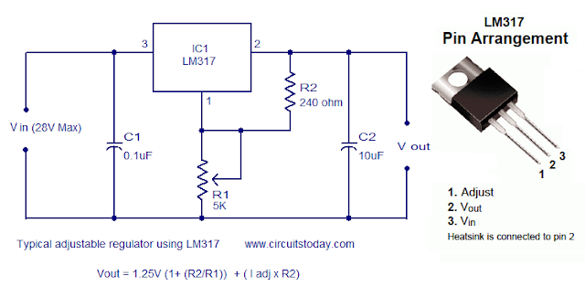 LM317T voltage regulator Circuit