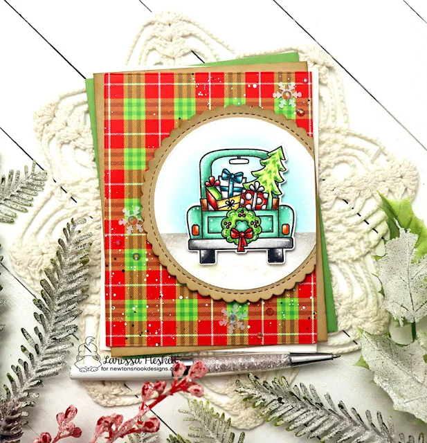 Holiday Haul Card by Larissa Heskett for Newton's Nook Designs using Holiday Haul, Circle Frames Die Set and Christmas Time Paper Pad