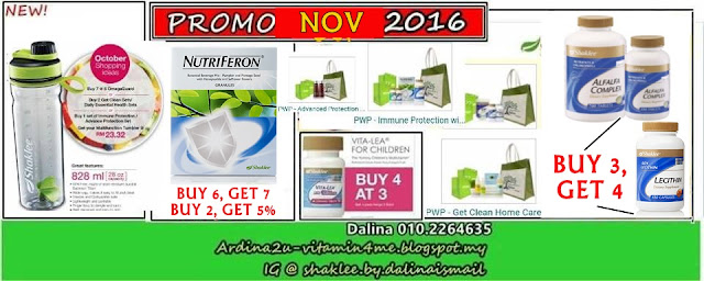 Promo SHAKLEE NOV 2016. Nutriferon, Lecithin, Alfalfa Complex, Vitalea for Children, Women Health (Pranatal, Postnatal, Gorgeous, Amazing Golden), Detox, Immune Set