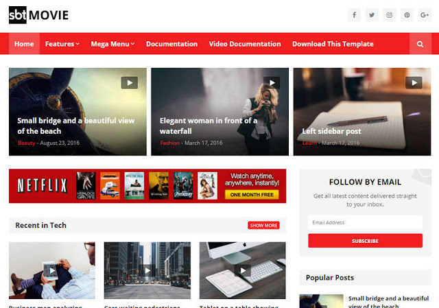 SBT Movie Responsive Premium Blogger Template