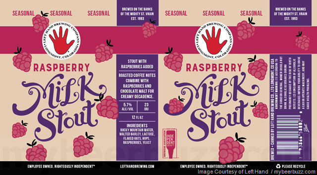 Raspberry Milk Stout Coming From Left Hand Brewing
