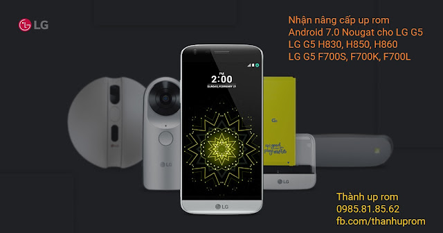 nang cap up rom android 7.0 nougat cho lg g5