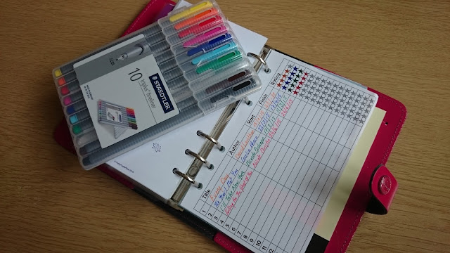 reading list book tracker printable filofax personal page inserts