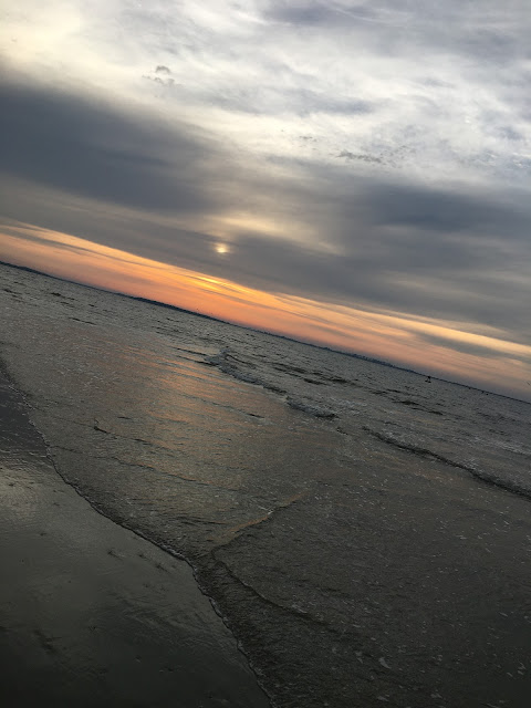Tybee Island beach at sunset
