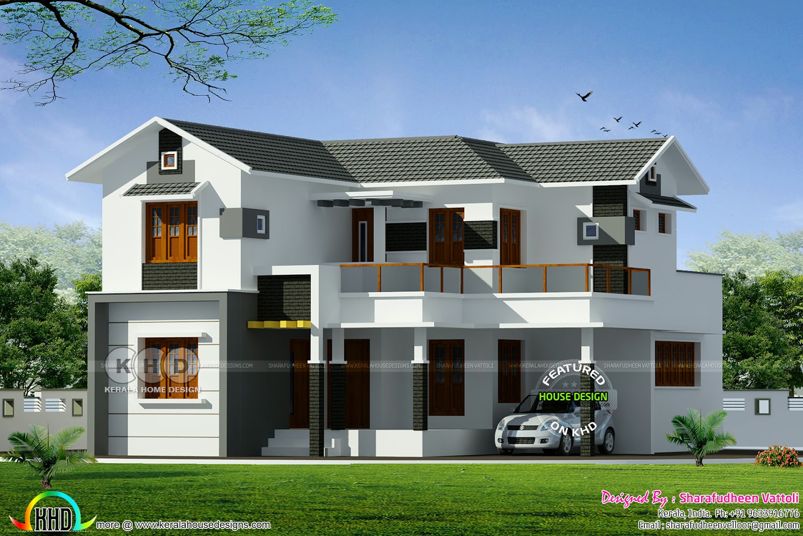 3 different home designs one floor plan Kerala home 