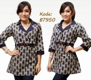 Model Baju Batik Kantor Wanita Trendy