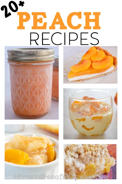 collage of peach recipes