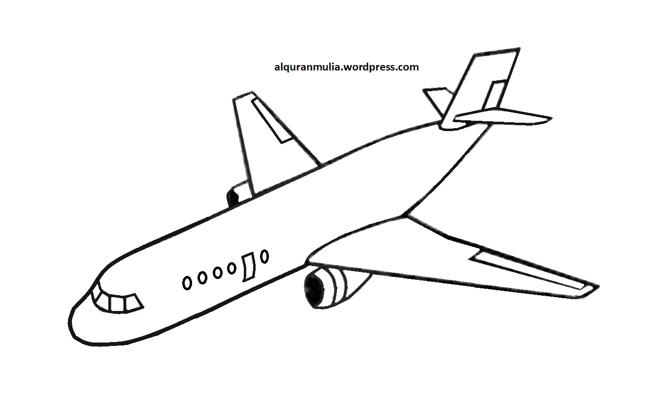 10 Mewarnai Gambar Pesawat Terbang