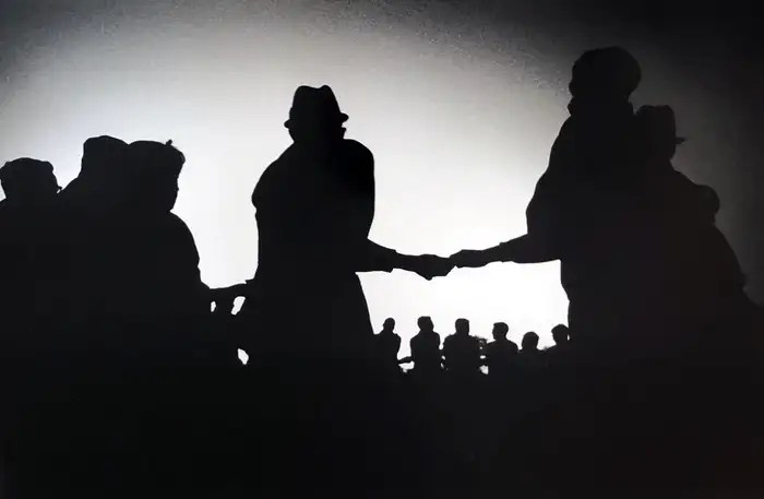 Activists at Rally at Dusk